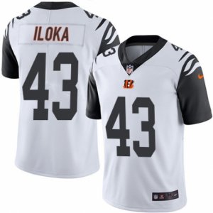 Mens Nike Cincinnati Bengals #43 George Iloka Limited White Rush NFL Jersey