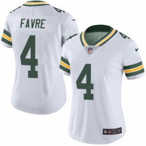 Women\'s Nike Green Bay Packers #4 Brett Favre Limited White Rush NFL Jersey