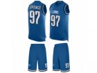 Mens Nike Detroit Lions #97 Akeem Spence Limited Light Blue Tank Top Suit NFL Jersey