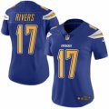 Women's Nike San Diego Chargers #17 Philip Rivers Limited Electric Blue Rush NFL Jersey