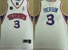 76ers #3 Allen Iverson White 10th Anniversary Reebok Jersey