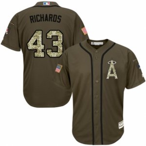 Men\'s Majestic Los Angeles Angels of Anaheim #43 Garrett Richards Authentic Green Salute to Service MLB Jersey