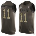 Mens Nike Philadelphia Eagles #11 Carson Wentz Limited Green Salute to Service Tank Top Wentzylvania NFL Jersey