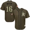 Men's Majestic Oakland Athletics #16 Billy Butler Replica Green Salute to Service MLB Jersey