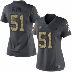 Women\'s Nike Oakland Raiders #51 Bruce Irvin Limited Black 2016 Salute to Service NFL Jersey