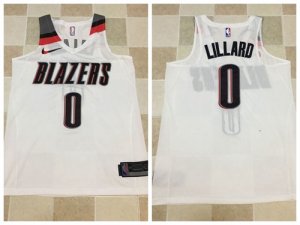 Men Portland Trail Blazers #0 Lillard Home White New nike Swingman Jersey