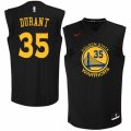 Mens Nike Golden State Warriors #35 Kevin Durant Authentic Black Fashion NBA Jersey