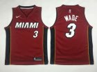 Men Nike Miami Heat #3 Dwyane Wade Red NBA Authentic Statement Edition Jersey