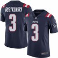 Mens Nike New England Patriots #3 Stephen Gostkowski Navy Blue Stitched NFL Limited Rush Jersey