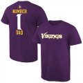 Mens Minnesota Vikings Pro Line College Number 1 Dad T-Shirt Purple