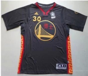 NBA Golden State Warriors #30 curry black jerseys(2015 Armorslays)