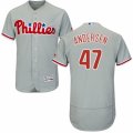 Men's Majestic Philadelphia Phillies #47 Larry Andersen Grey Flexbase Authentic Collection MLB Jersey