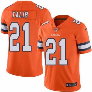 Nike Denver Broncos #21 Aqib Talib Orange Men\'s Stitched NFL Limited Rush Jersey