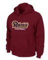St.Louis Rams Authentic font Pullover Hoodie Red