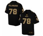 Nike Pittsburgh Steelers #78 Alejandro Villanueva Elite Black Pro Line Gold Collection NFL Jersey
