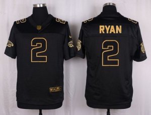 Nike Atlanta Falcons #2 Matt Ryan Black Pro Line Gold Collection Jersey(Elite)