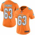 Women's Nike Miami Dolphins #63 Dallas Thomas Limited Orange Rush NFL Jersey