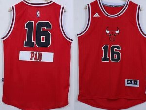 nba chicago bulls #16 gasol red 2014 Christmas jerseys