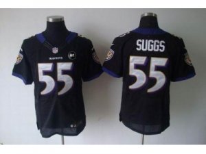 Nike Baltimore Ravens #55 suggs black jerseys[Elite Art Patch]