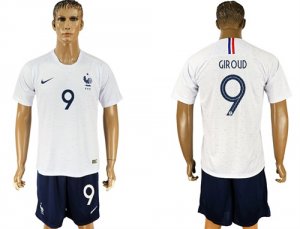 France 9 GIROUD Away 2018 FIFA World Cup Soccer Jersey