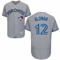 Mens Majestic Toronto Blue Jays #12 Roberto Alomar Grey Flexbase Authentic Collection MLB Jersey