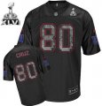 nfl New York Giants #80 Victor Cruz Black Super Bowl XLVI (United Sideline)