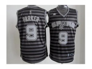 nba san antonio spurs #9 tony parker grey[black strip]