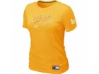women Oakland Athletics Nike Yellow Short Sleeve Practice T-Shirt