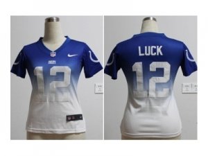 Nike women jerseys indianapolis colts #12 luck blue-white(Drift Fashion II Elite)