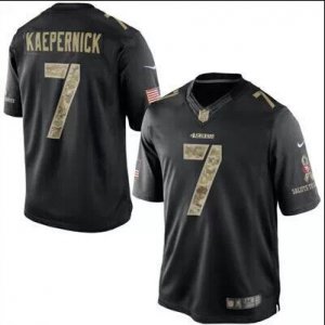 Nike San Francisco 49ers #7 Kaepernick Black Salute to Service Jerseys(Limited)