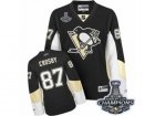 Womens Reebok Pittsburgh Penguins #87 Sidney Crosby Authentic Black Home 2017 Stanley Cup Champions NHL Jersey