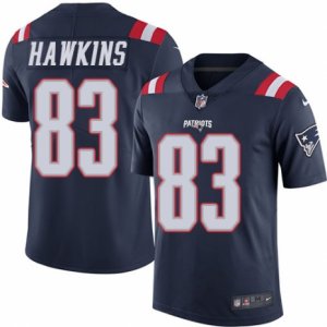 Mens Nike New England Patriots #83 Lavelle Hawkins Limited Navy Blue Rush NFL Jersey