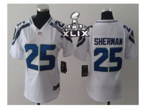 2015 Super Bowl XLIX nike women nfl jerseys seattle seahawks #25 sherman white