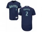 Mens Majestic Seattle Mariners #2 Jean Segura Navy Blue Flexbase Authentic Collection MLB Jersey