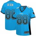 Women Nike Carolina Panthers #88 Greg Olsen Blue JerseyS(Drift Fashion)