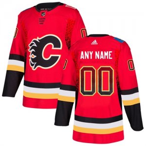 Calgary Flames Red Men\'s Customized Drift Fashion Adidas Jersey