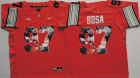 Ohio State Buckeyes 97 Joey Bosa Red With Silver Logo Portrait Number College Jersey