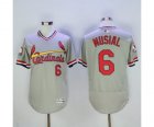 Men St. Louis Cardinals #6 Stan Musial Majestic Grey Flexbase Authentic Cooperstown Collection Player Jersey