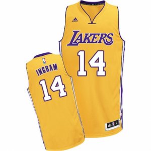 Mens Adidas Los Angeles Lakers #14 Brandon Ingram Swingman Gold Home NBA Jersey