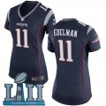 Nike Patriots #11 Julian Edelman Navy Wo 2018 Super Bowl LII Game Jersey