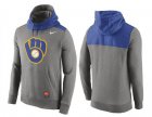 Mens Milwaukee Brewers Nike Gray Cooperstown Collection Hybrid Pullover Hoodie