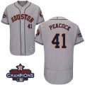 Astros #41 Brad Peacock Grey Flexbase Authentic Collection 2017 World Series Champions Stitched MLB Jersey