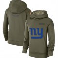 New York Giants Nike Womens Salute to Service Team Logo Performance Pullover Hoodie Olive