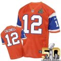Nike Denver Broncos #12 Andre Caldwell Orange Throwback Super Bowl 50 Men Stitched NFL Elite Jersey