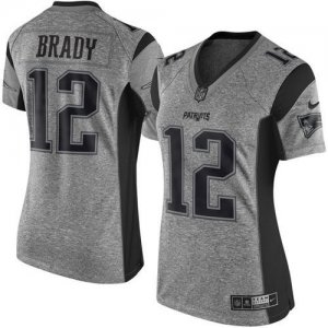 Women Nike New England Patriots #12 Tom Brady Gray Stitched Gridiron