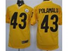 Nike NFL Pittsburgh Steelers #43 Troy Polamalu Yellow Jerseys(Game)