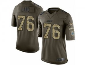 Mens Nike Detroit Lions #76 T.J. Lang Limited Green Salute to Service NFL Jersey