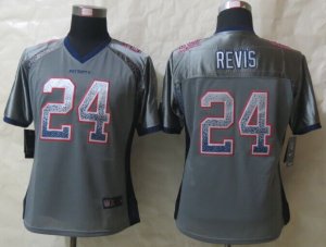 Women Nike New England Patriots #24 Revis Grey Jerseys(Drift Fashion)