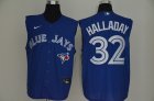 Blue Jays #32 Roy Halladay Royal Nike Cool Base Sleeveless Jersey