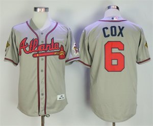 Braves #6 Bobby Cox Gray 1995 Throwback Jersey